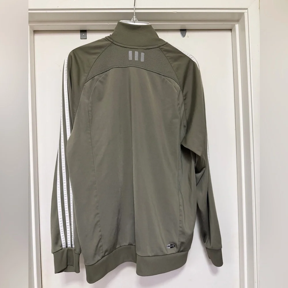 Adidas Clima365 track jacket - 3 stripes - size M - green - 2006